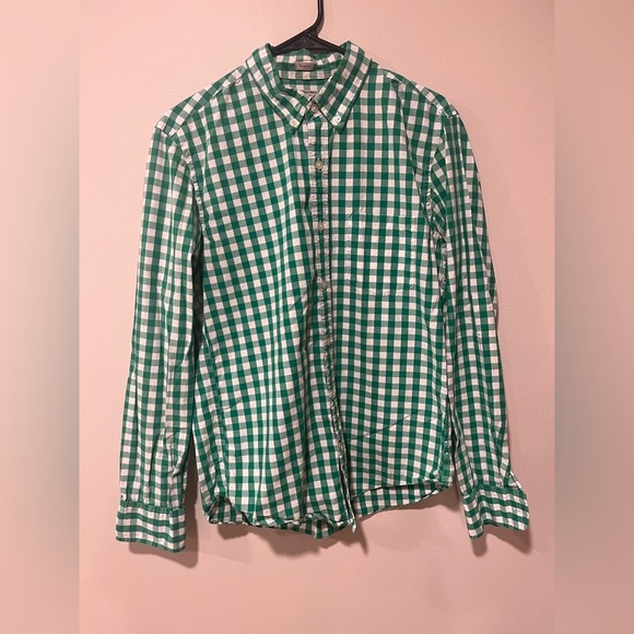 J. Crew Other - J.Crew Slim Fit Green & White Gingham Button-Down Shirt - size medium